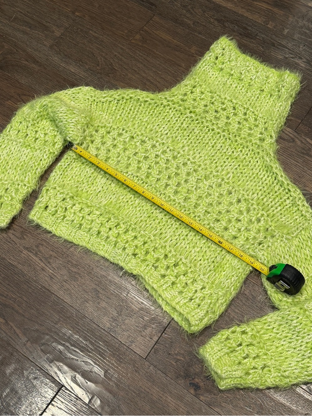 Free People Neon Lime Cropped Turtleneck Sweater - Picture 7 of 9